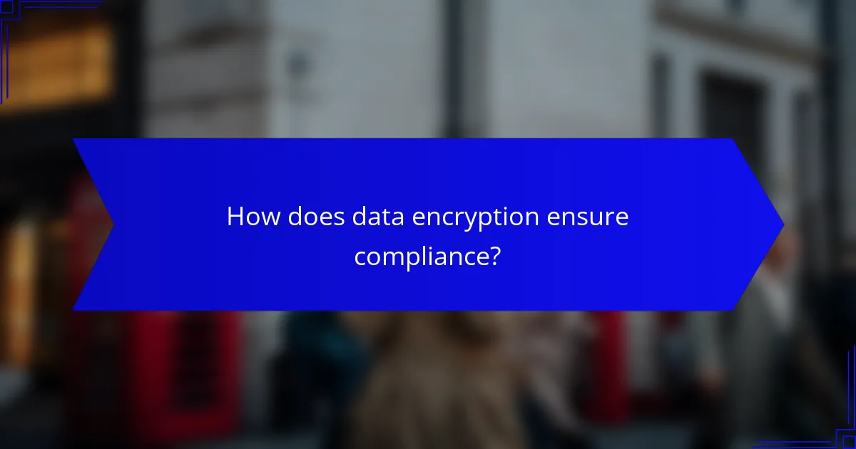 How does data encryption ensure compliance?