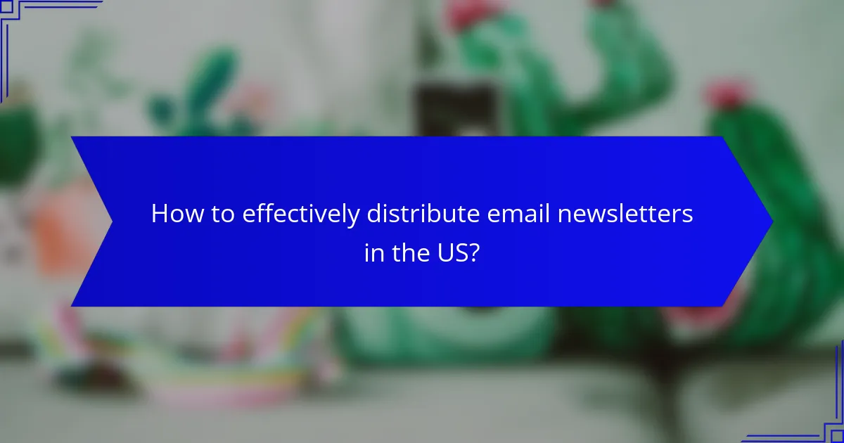 How to effectively distribute email newsletters in the US?