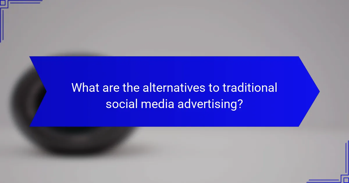 What are the alternatives to traditional social media advertising?