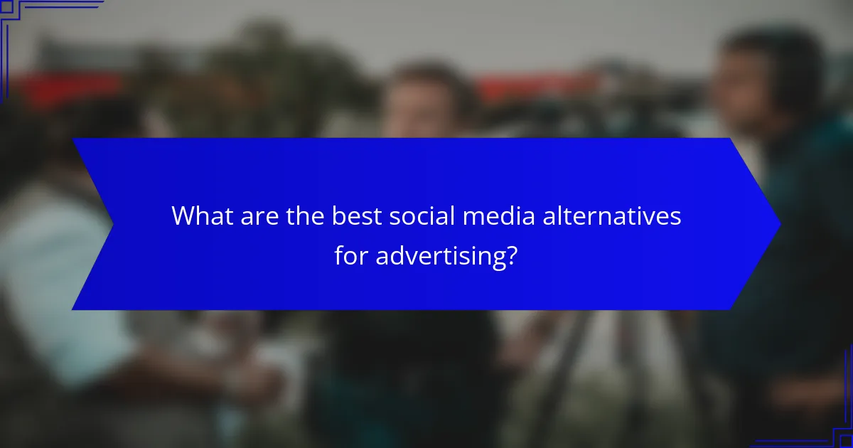 What are the best social media alternatives for advertising?