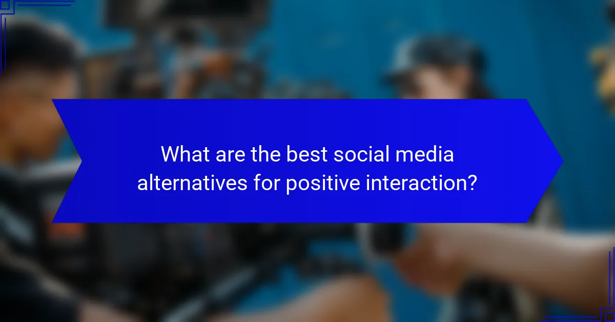 What are the best social media alternatives for positive interaction?