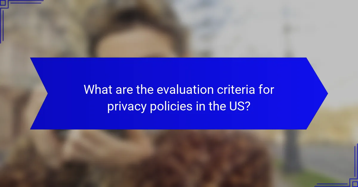 What are the evaluation criteria for privacy policies in the US?