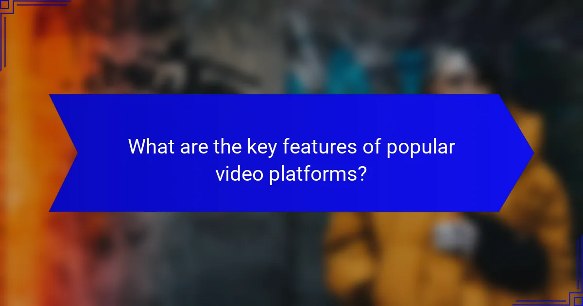 What are the key features of popular video platforms?