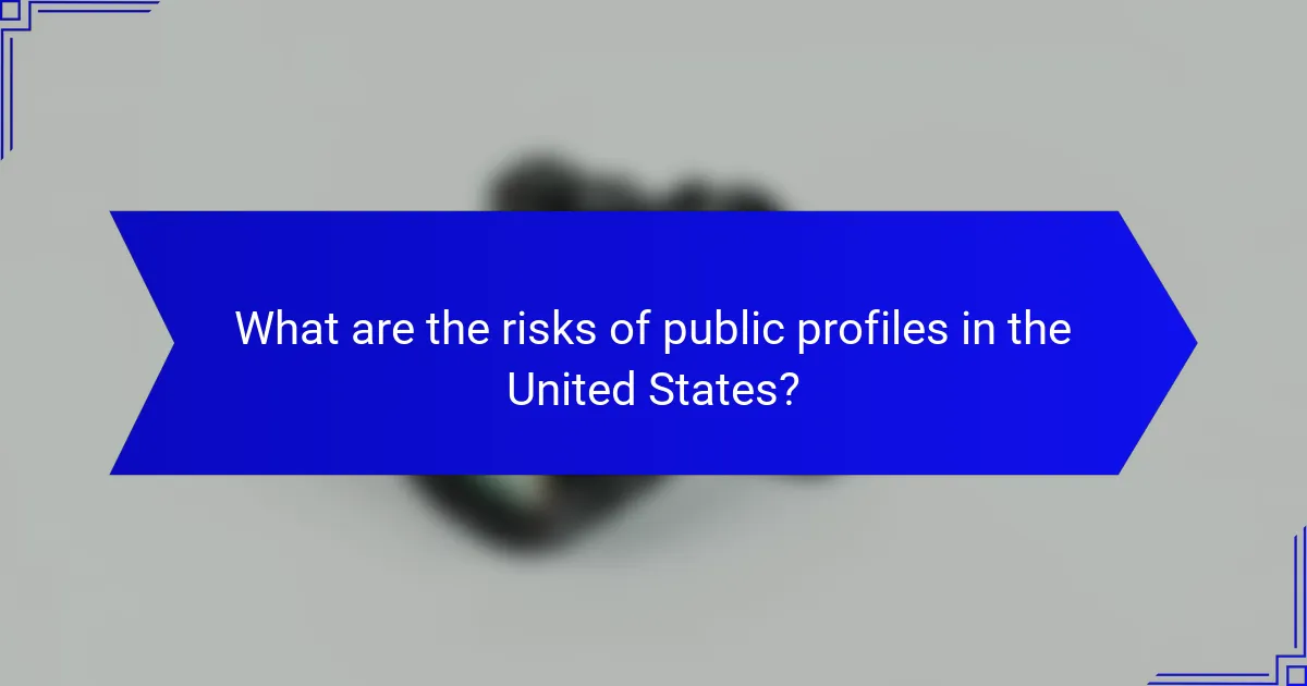 What are the risks of public profiles in the United States?
