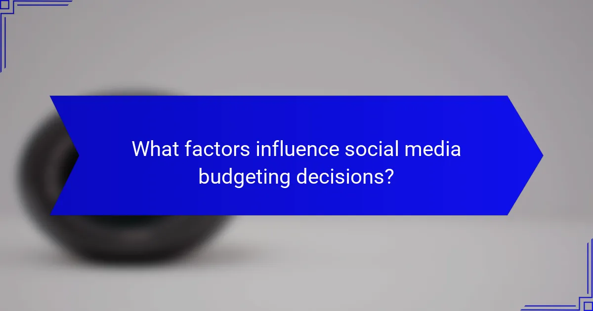 What factors influence social media budgeting decisions?