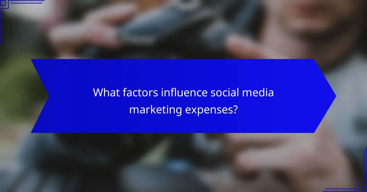What factors influence social media marketing expenses?