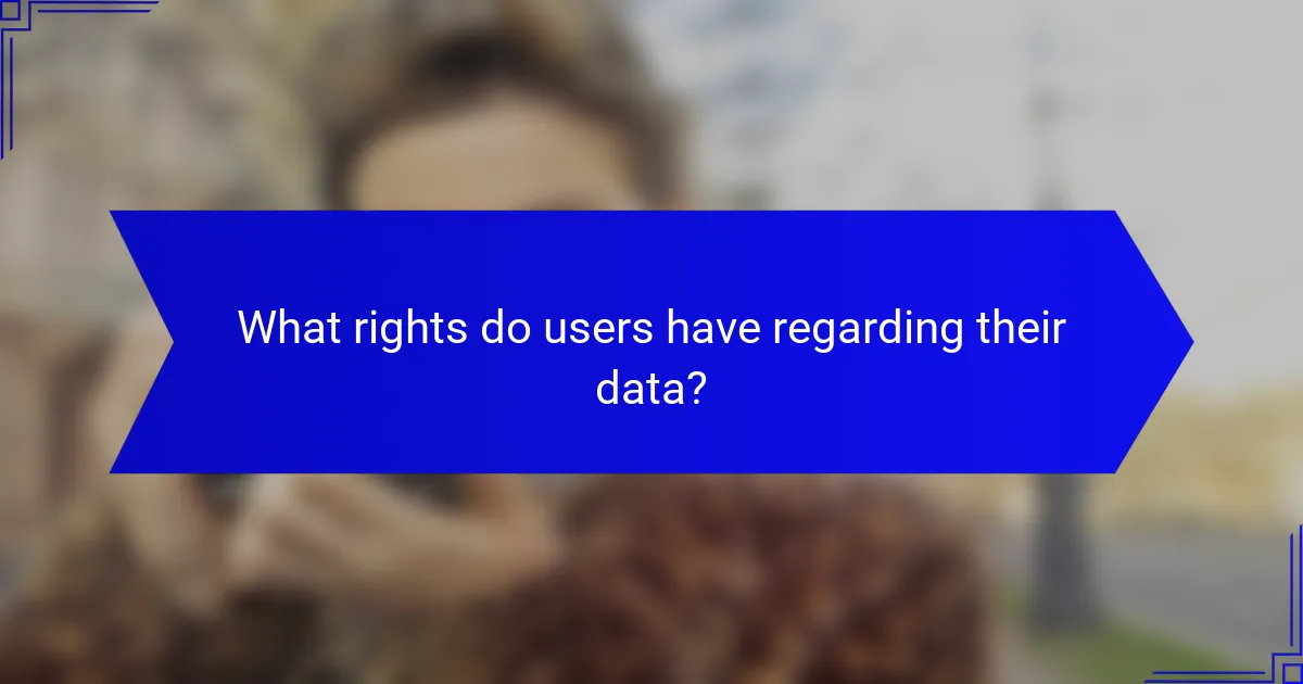 What rights do users have regarding their data?