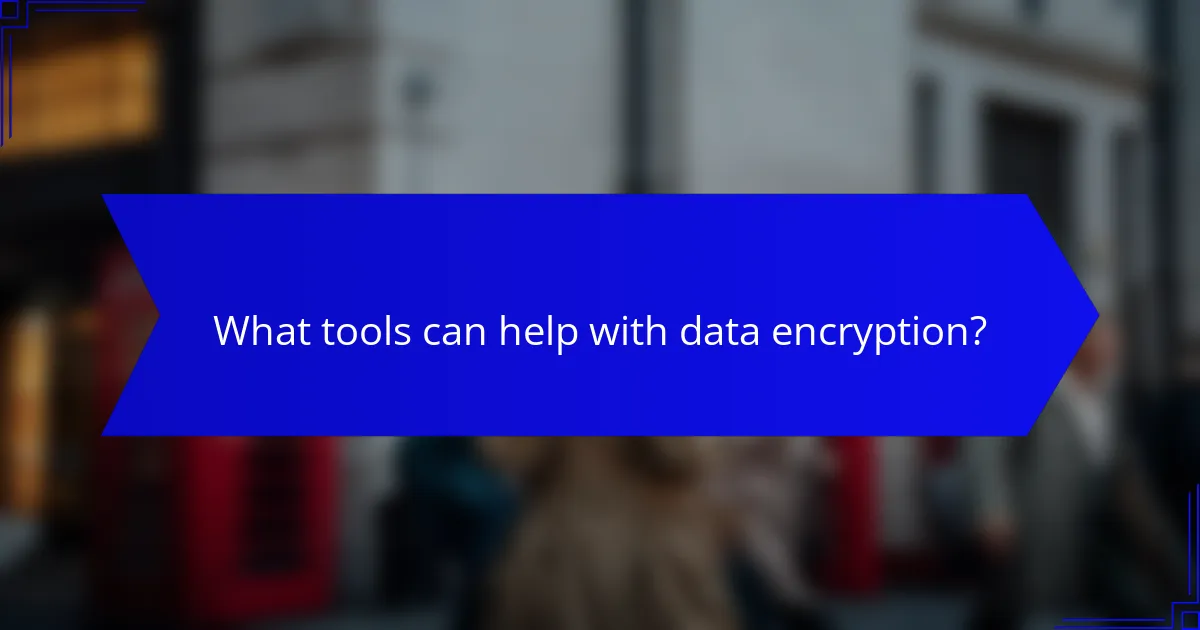 What tools can help with data encryption?